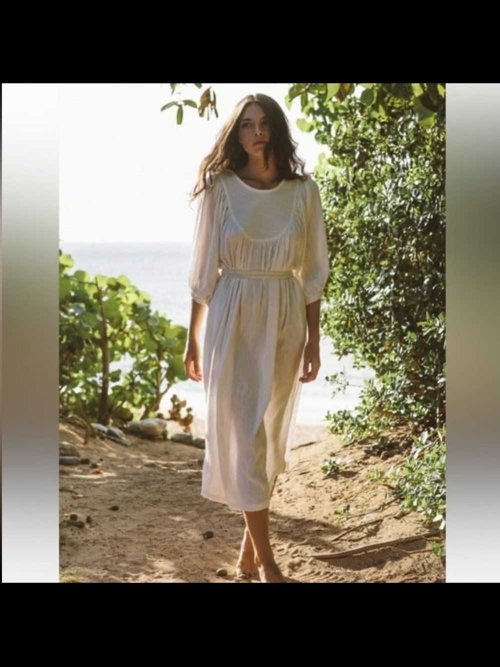 Kara Thoms Women's Large- Dress with Puff Sleeves and Waist Tie